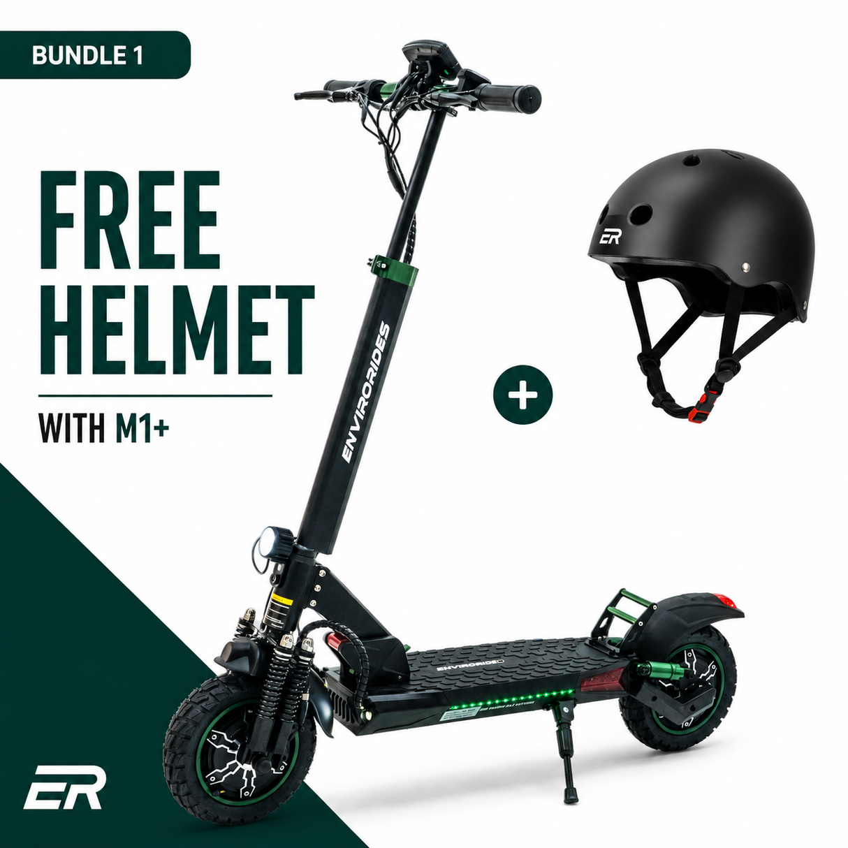 M1+ Electric Scooter - 30 MPH - Dual 1000W Motors