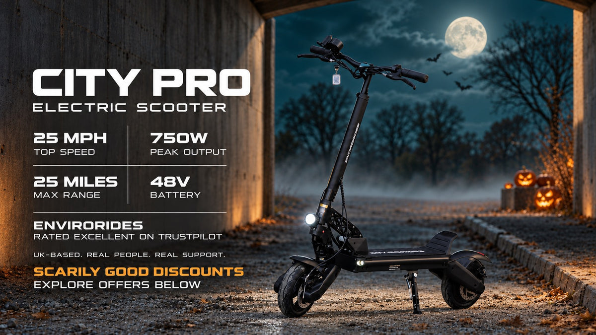 EnviroRides City Pro electric scooter homepage hero